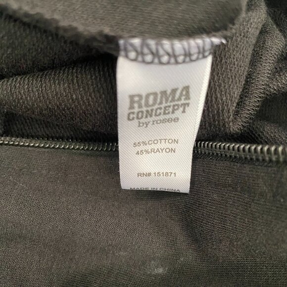 ROMA CONCEPT by Rosee Size L Black Sleeveless Hoodie Crop Sweatshirt Top - Picture 5 of 10